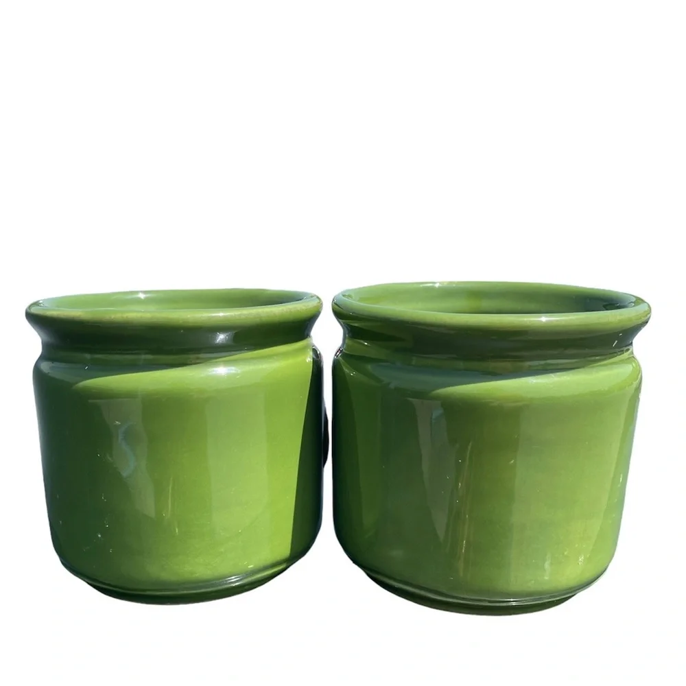 Sur La Table (2) Green Ceramic Cups Made in Italy Set of Two
